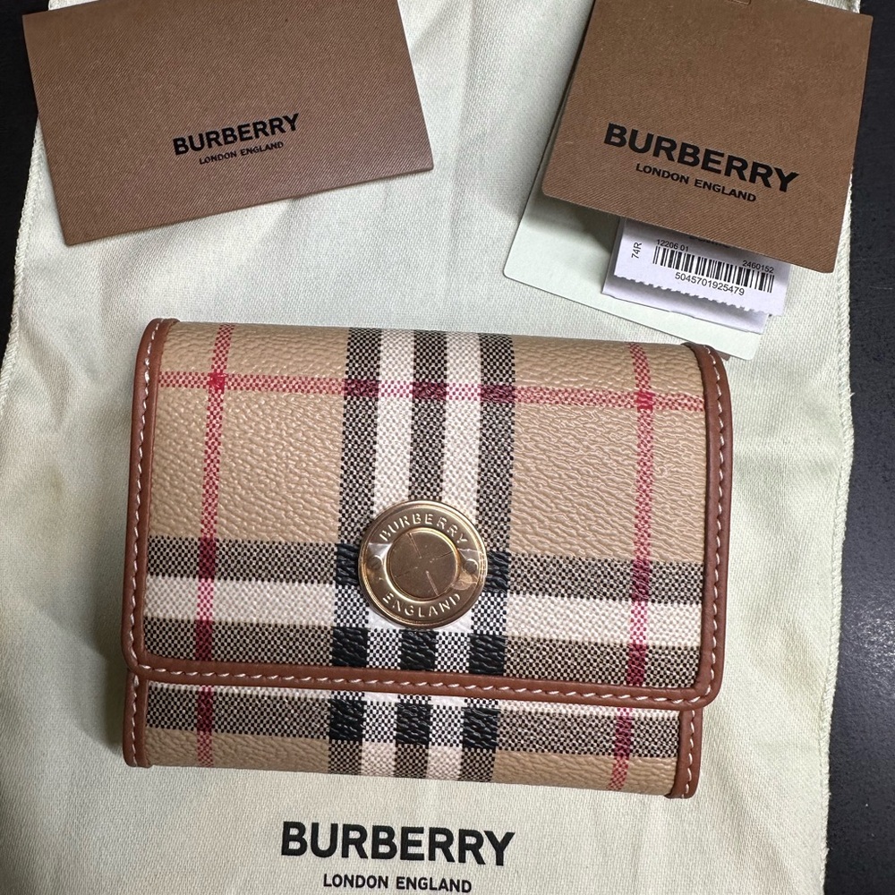 Burberry Check & Leather folding wallet